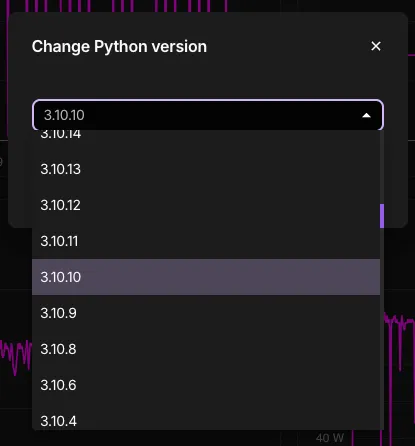 Selecting the version of python to use in this studio