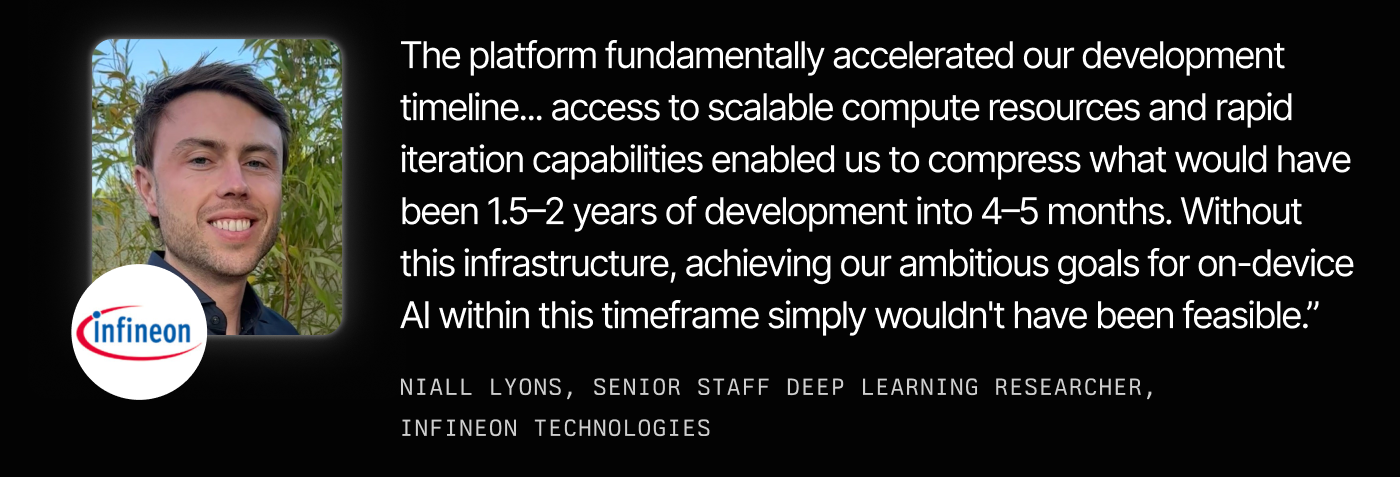 Niall Lyons, Senior Staff Deep Learning Researcher, reflecting on how the team cut a year of development time