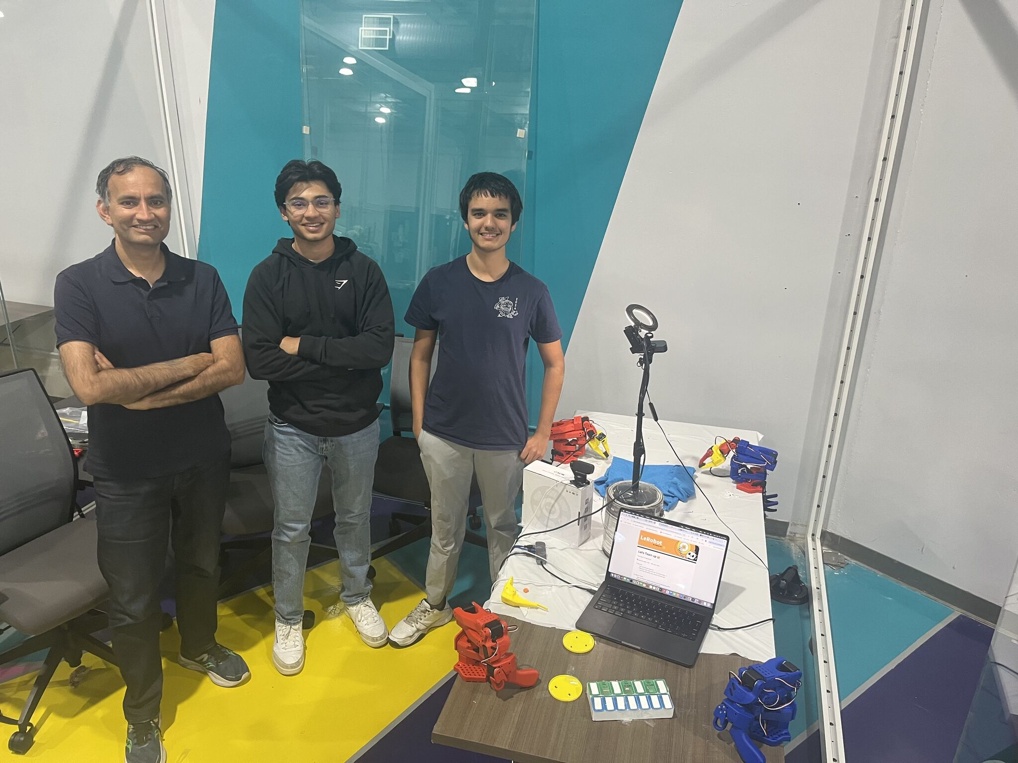 Team members Satender Saroha, Shaan Patel, and Pranav Saroha
