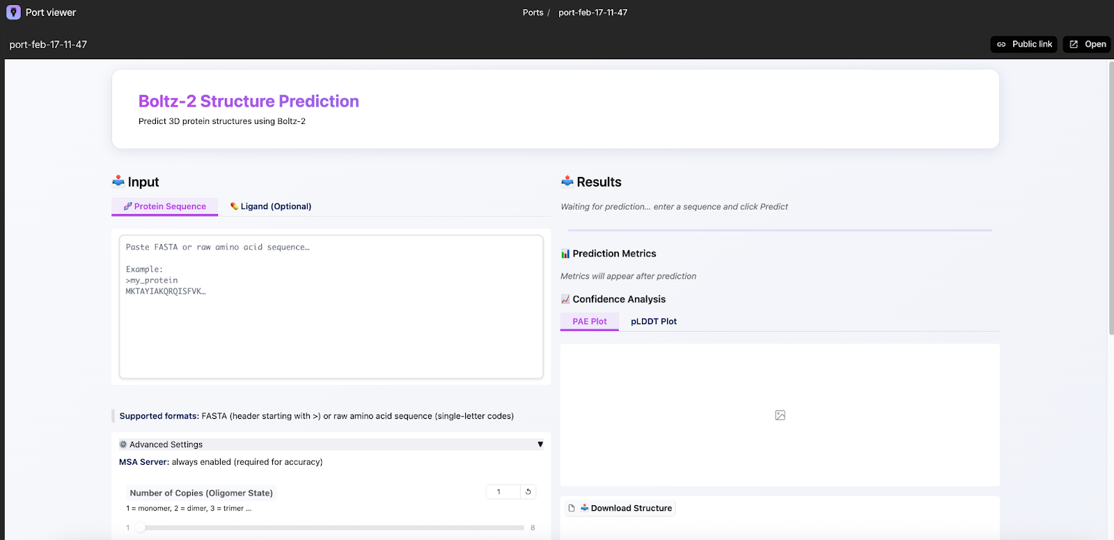 Boltz-2 Structure Prediction app