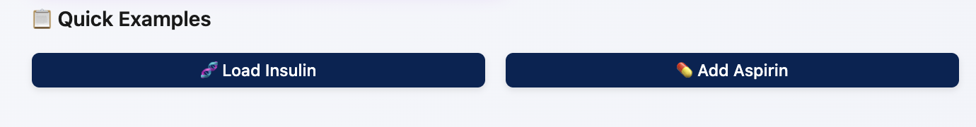 Built-in test cases on the app